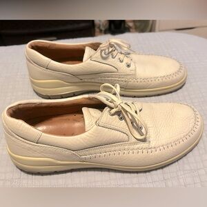 Ecco seawalker casual men’s size 12 leather cream comfort walking shoe